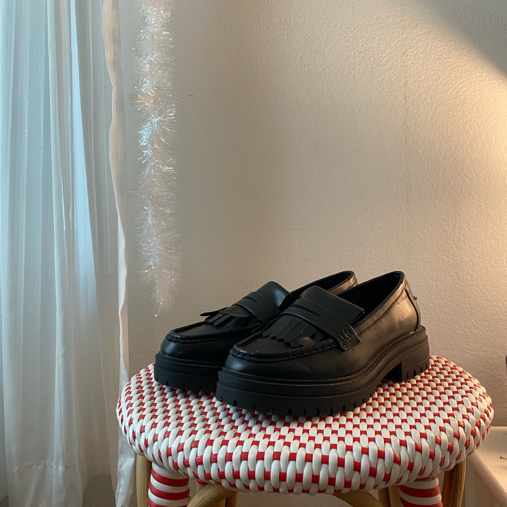 Black ASOS Platform Loafers Size 8